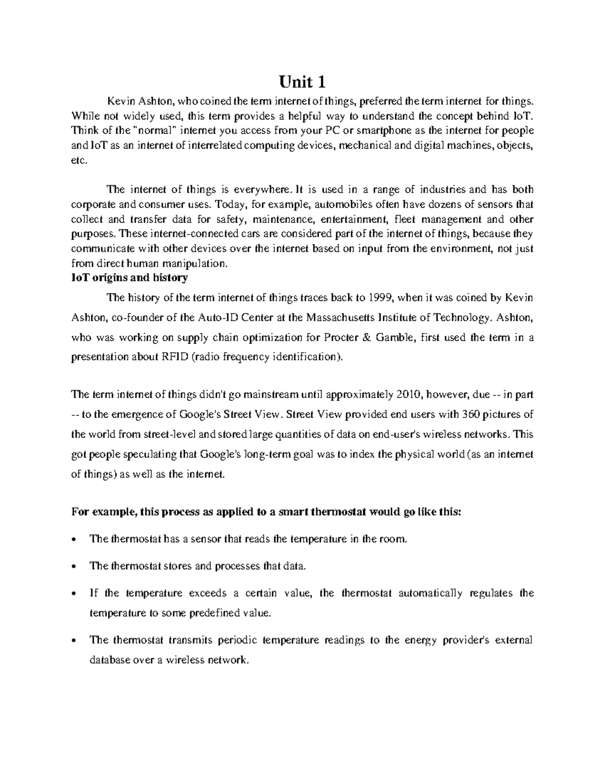 Unit 1 Notes computer networks Unit 1 Kevin Ashton, who coined the