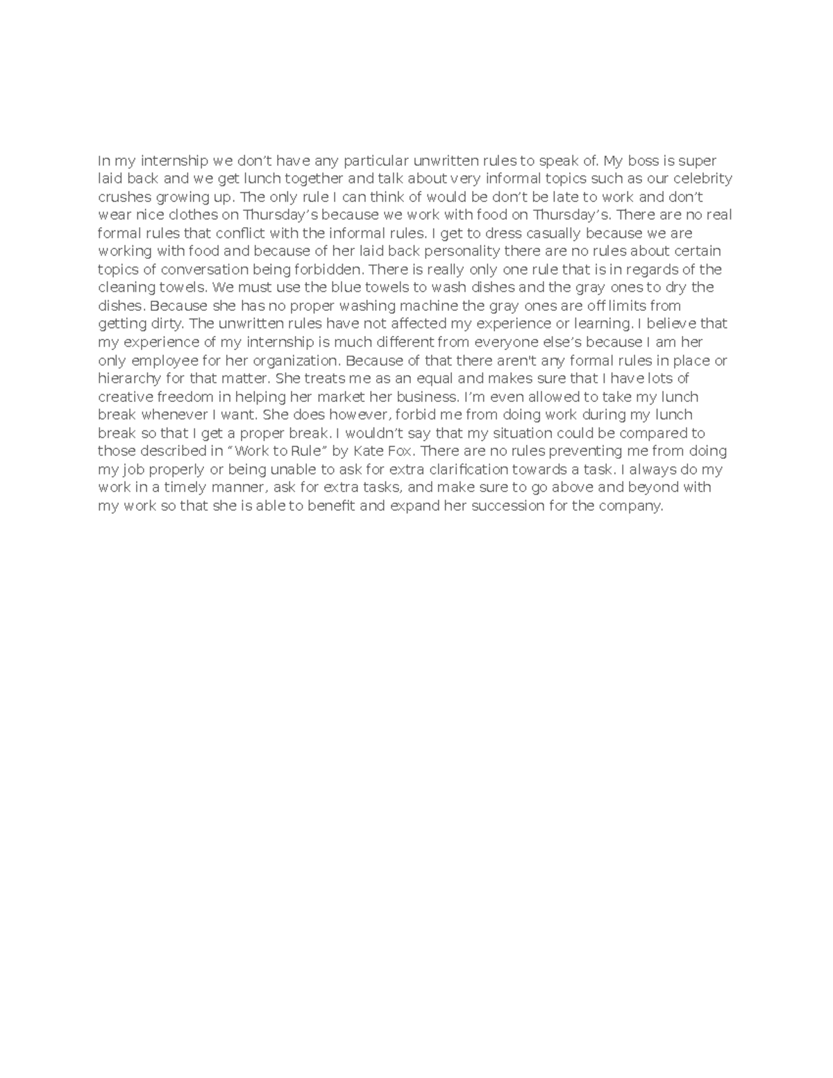 Journal 2 Summary Of My Experience In My Internship We Don t Have