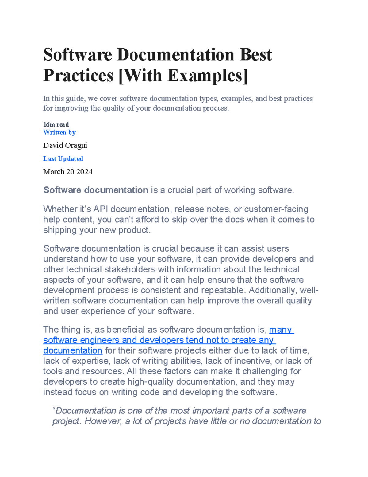Documentation IT - Software Documentation Best Practices [With Examples ...
