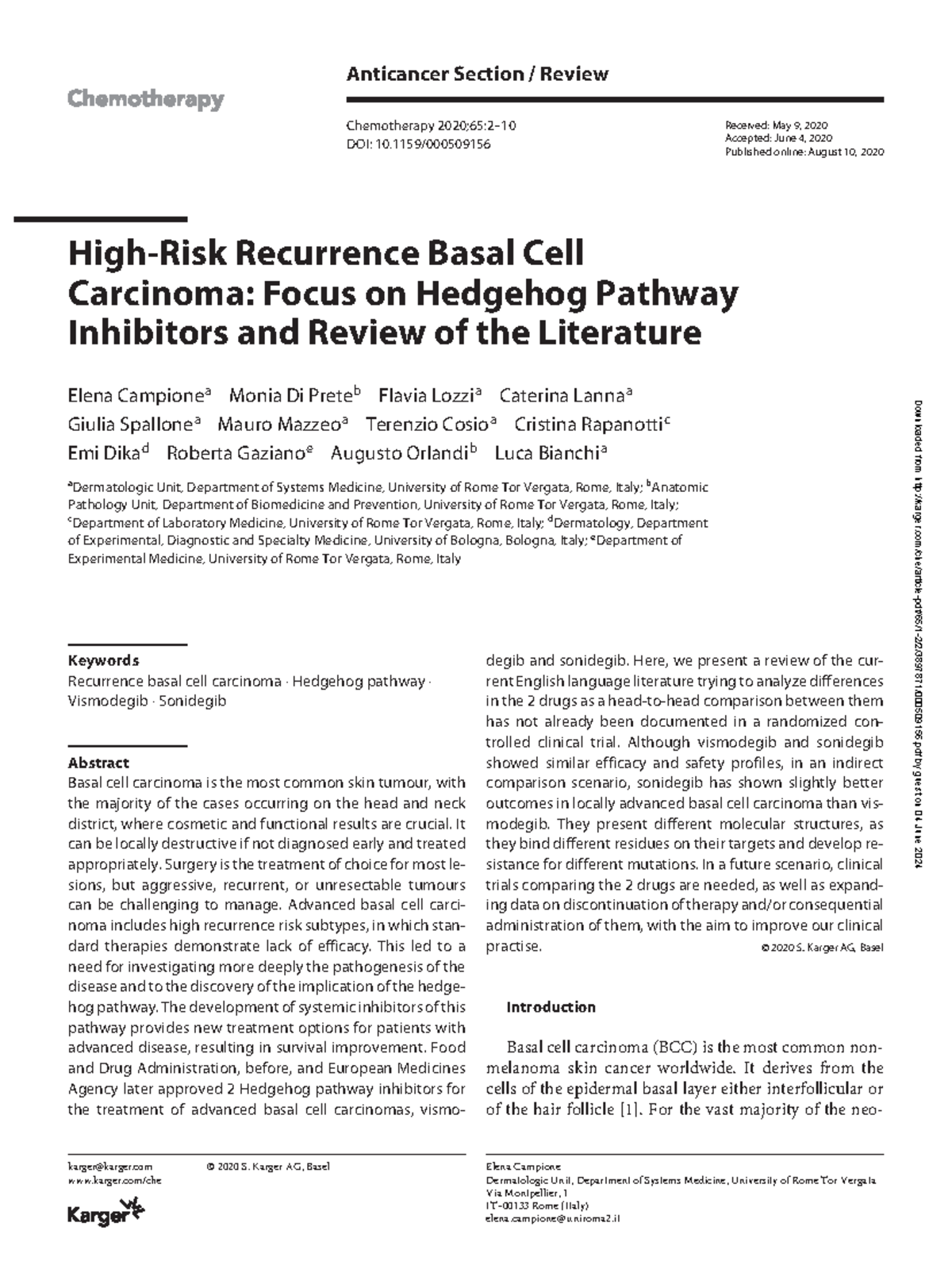 High-Risk Recurrence Basal Cell Carcinoma Focus on Hedgehog Pathway ...