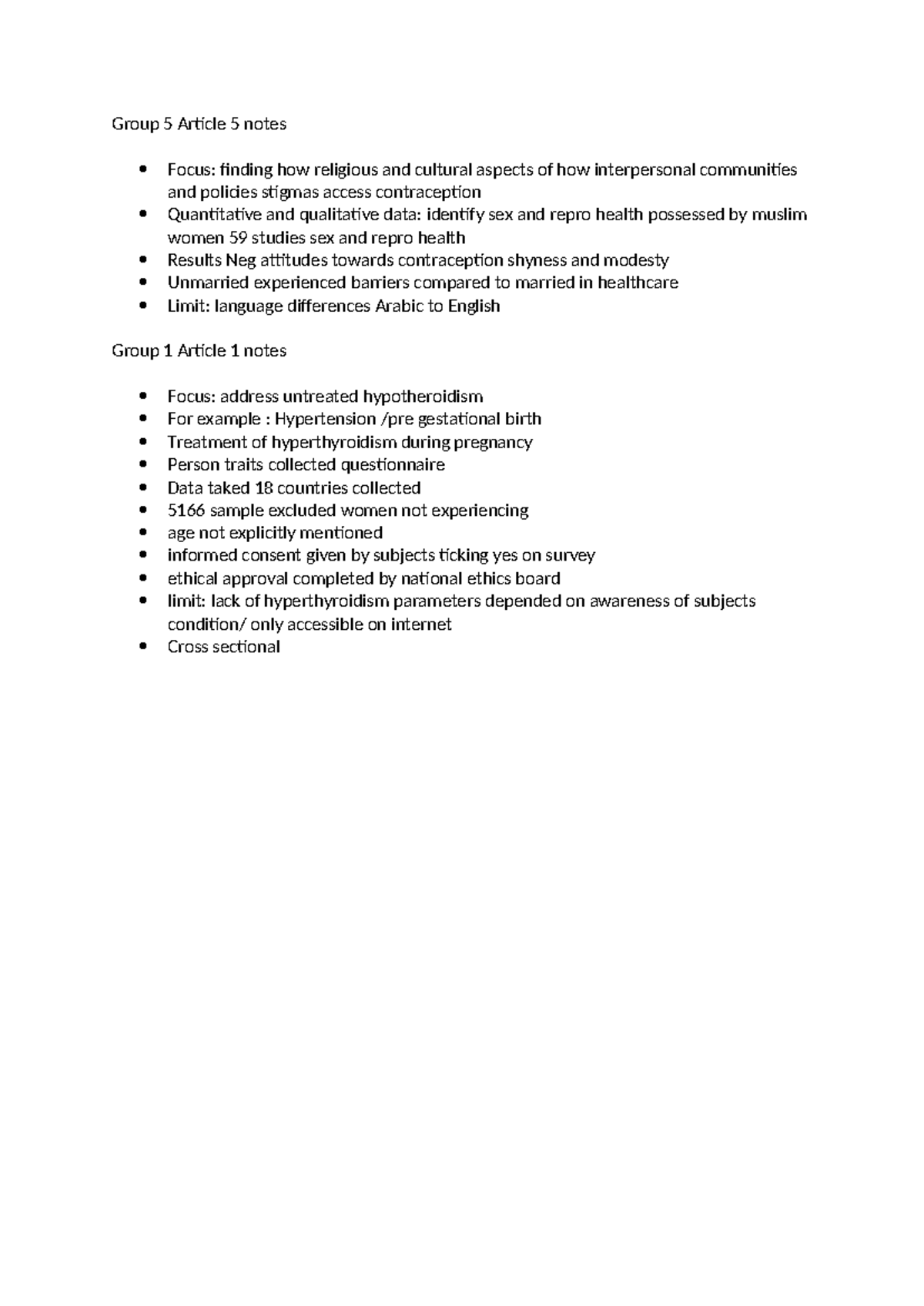 Group 5 Article 5 notes - Group 5 Article 5 notes Focus: finding how ...