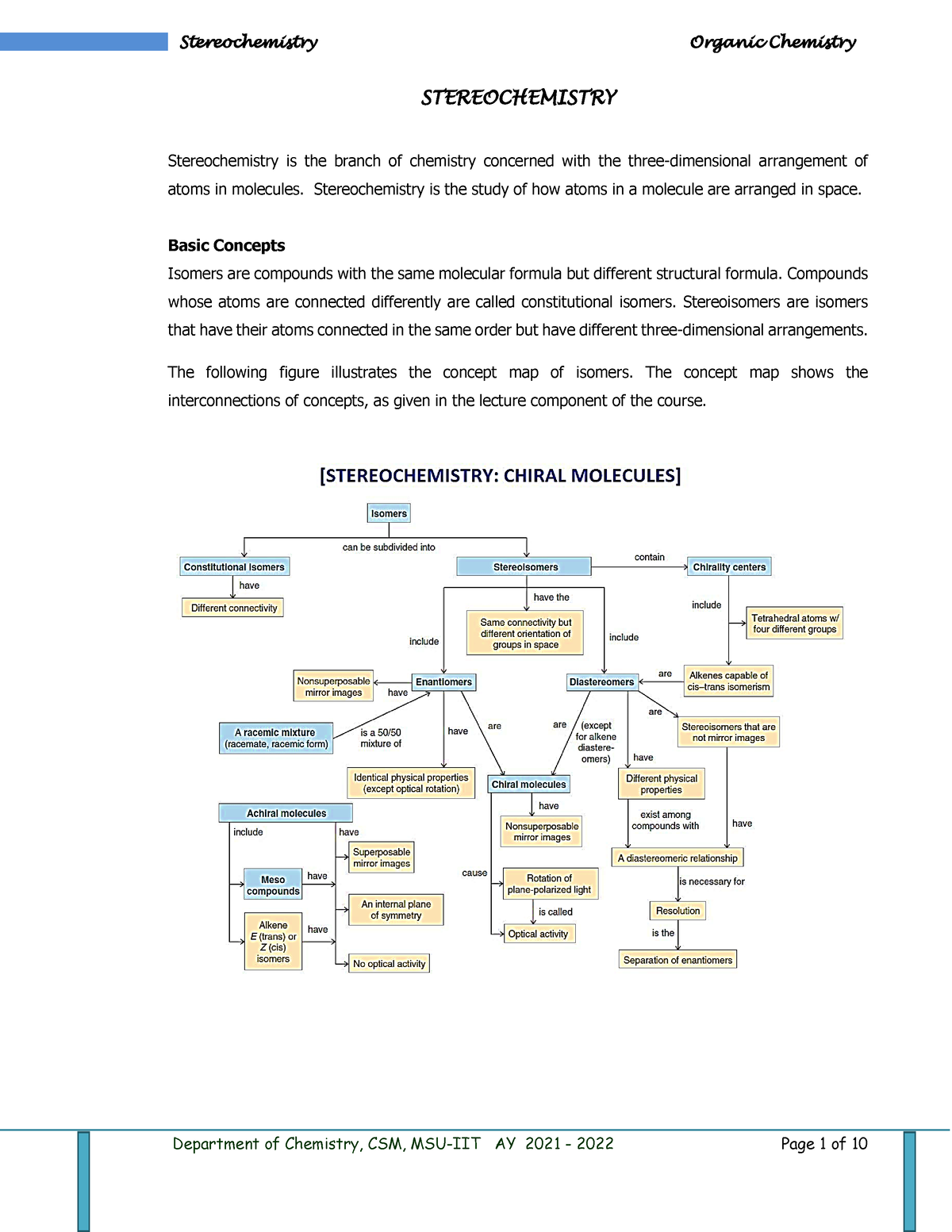 Stereochemistry - STEREOCHEMISTRY Stereochemistry Is The Branch Of ...