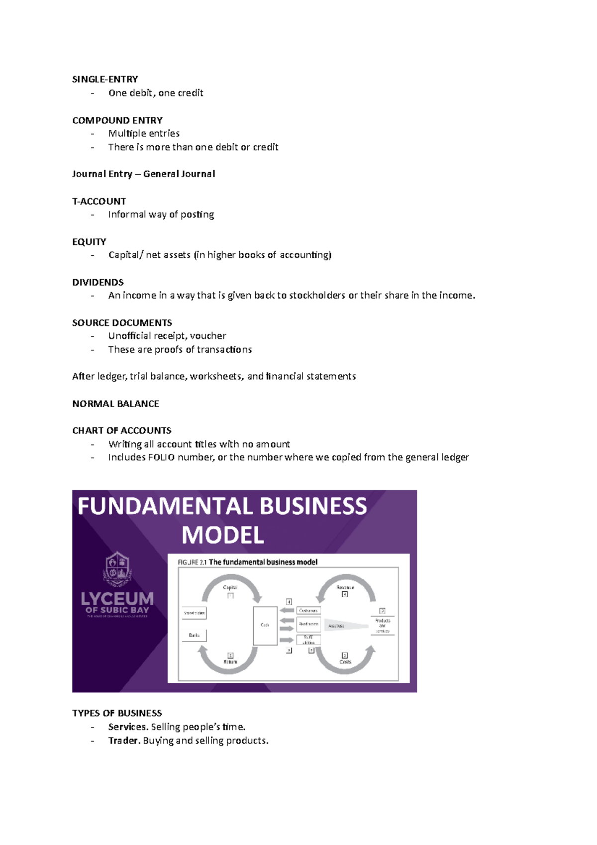 Accounting Principles - SINGLE-ENTRY One debit, one credit COMPOUND ...