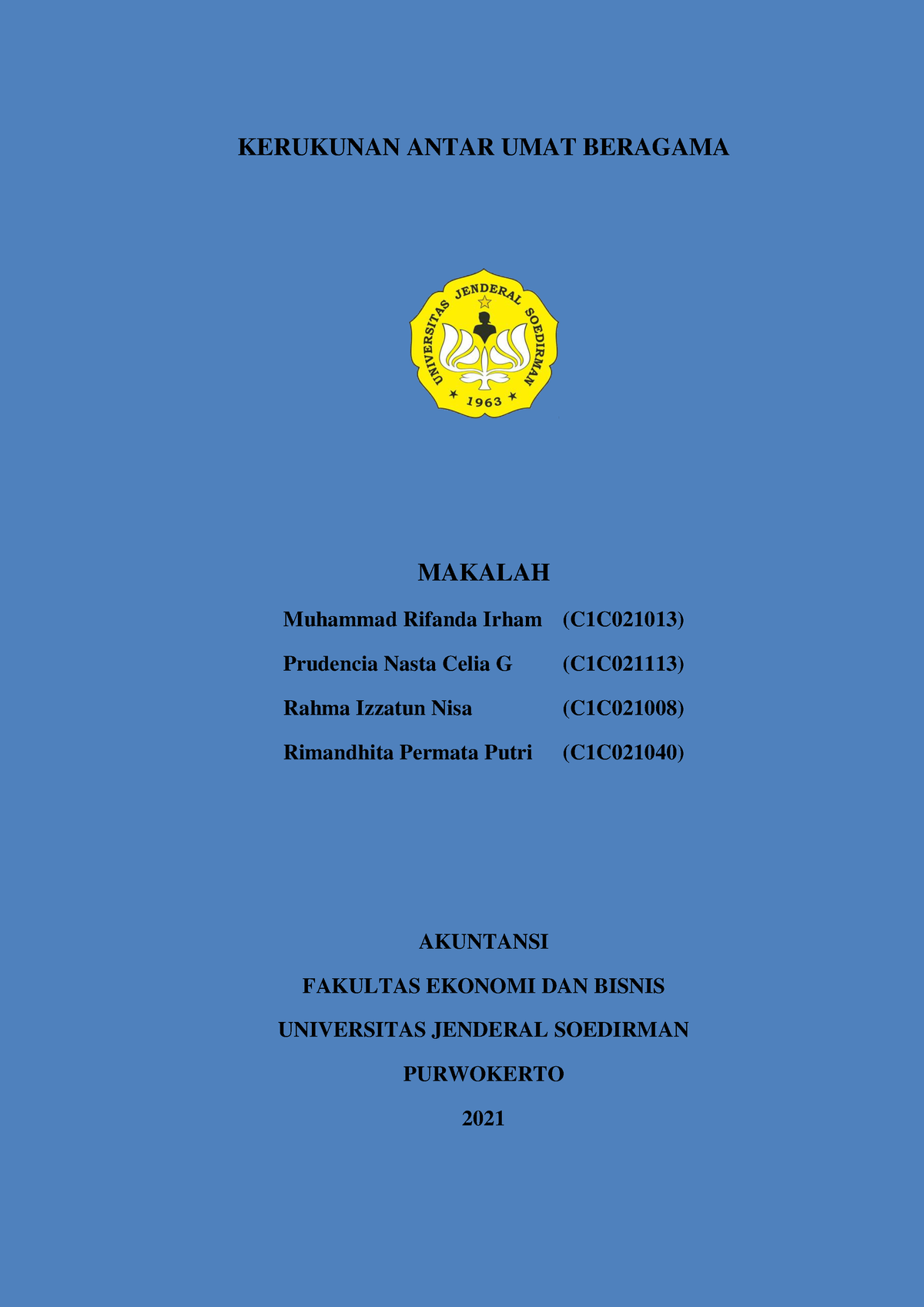 Makalah Kerukunan Antar UMAT Beragama - I KERUKUNAN ANTAR UMAT BERAGAMA ...