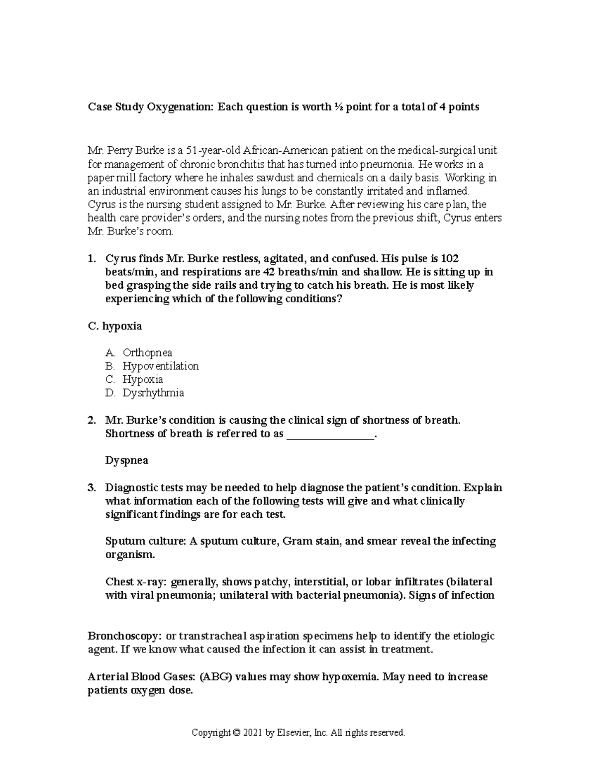 Case study oxygenation DCM Case Study Oxygenation Each question is