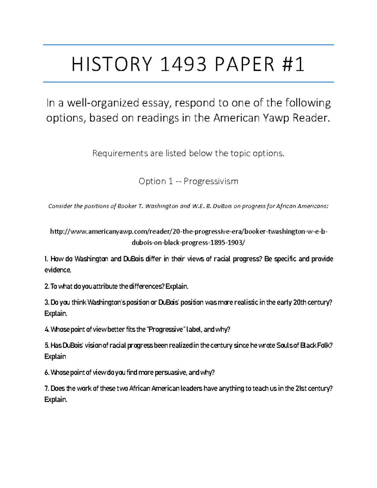 History 1493 Paper 1 HISTORY 1493 PAPER In a essay