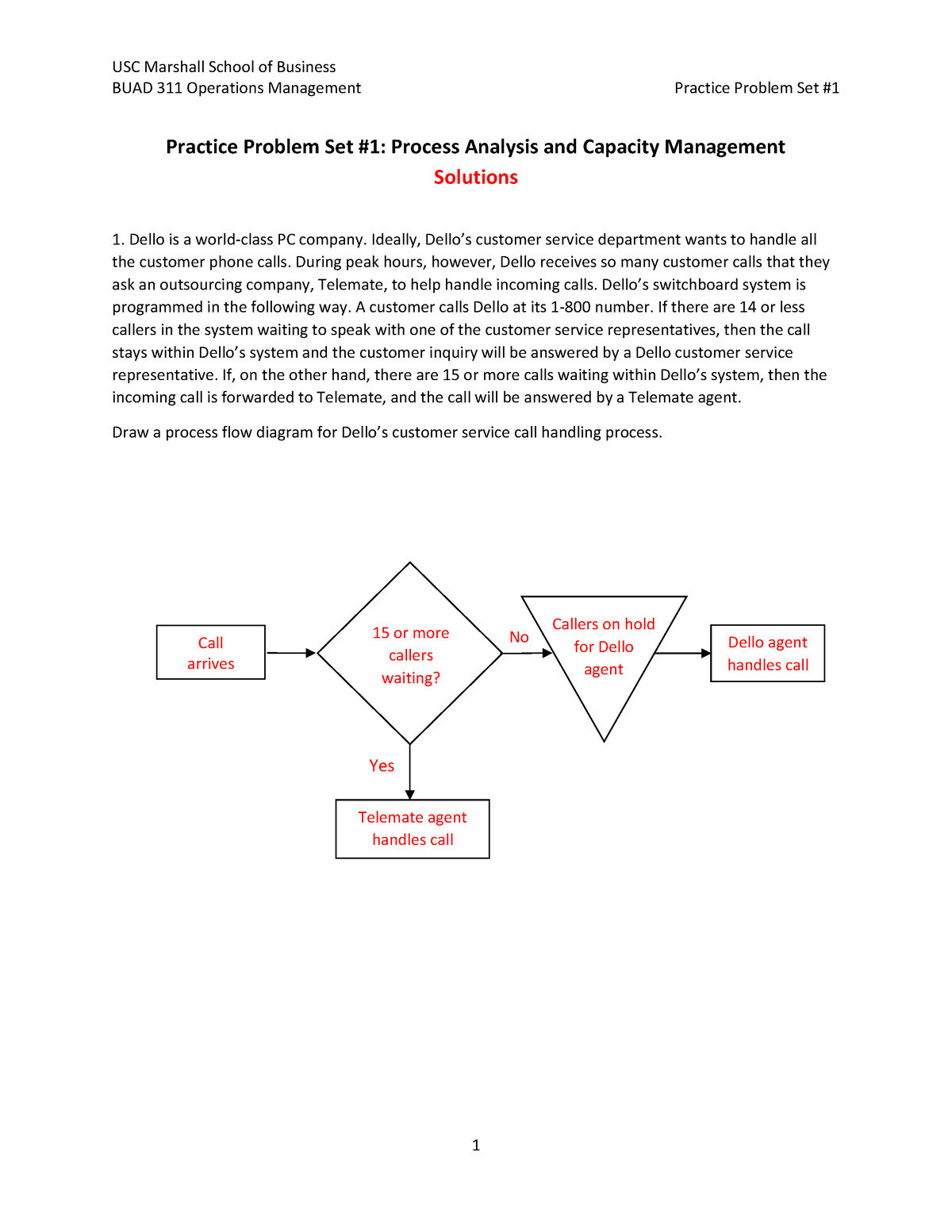 BUAD 311 Practice Set 1 Solution - BUAD 311 Operations Management ...