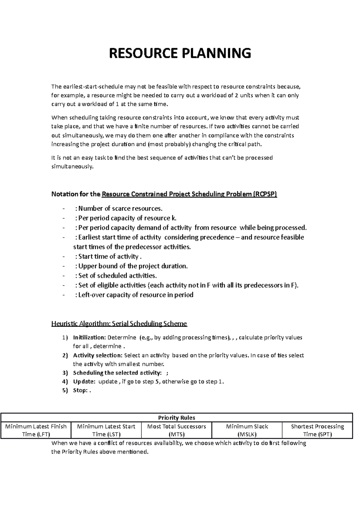 u6-resource-planning-resource-planning-the-earliest-start-schedule