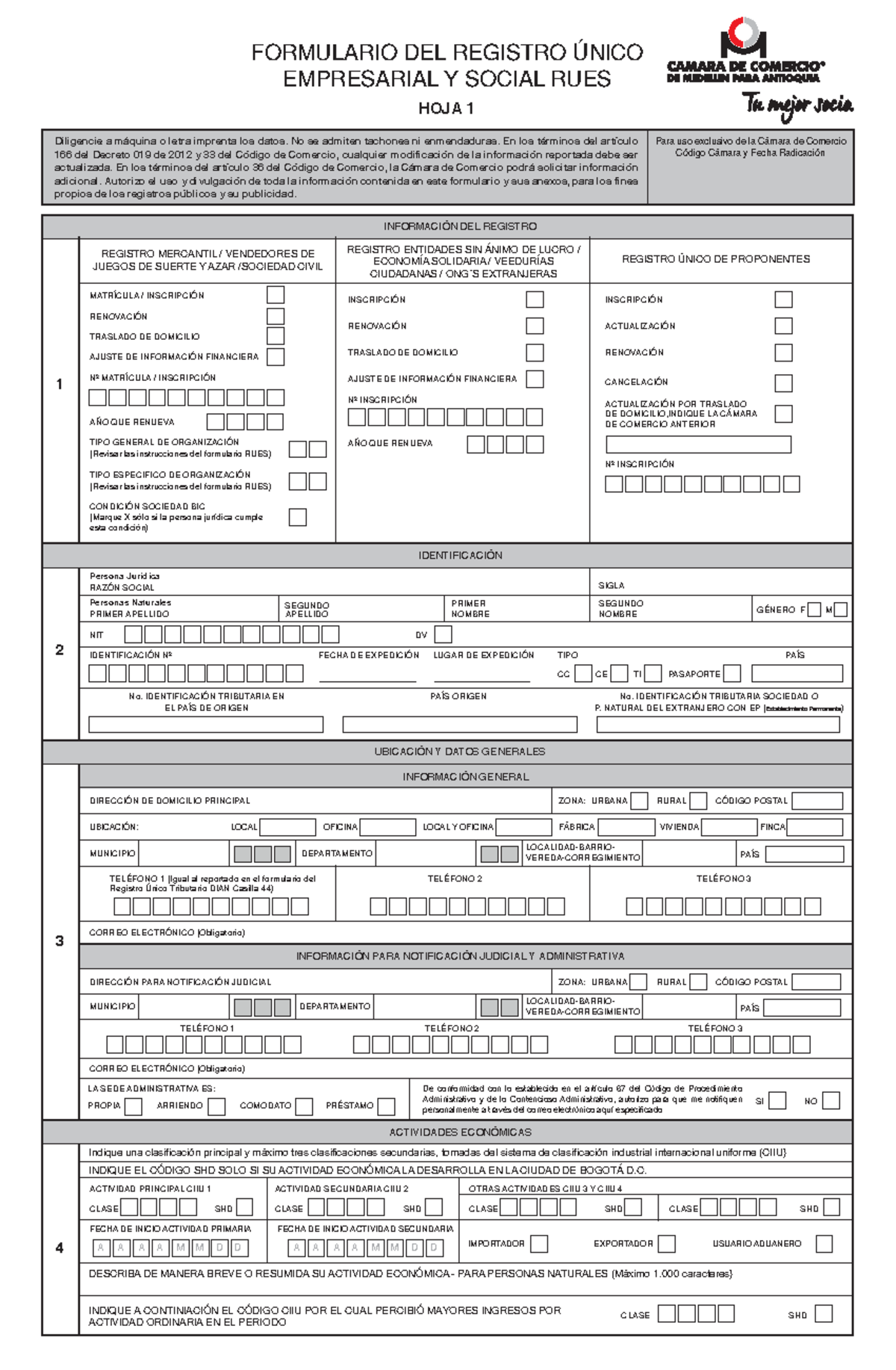Formulario RUES - Rues - SIGLA IDENTIFICACIÓN Nº FECHA DE EXPEDICIÓN ...