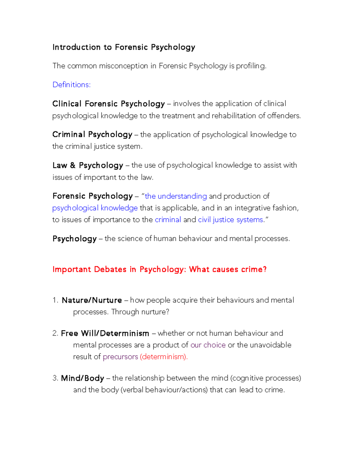 Forensic psychology - Definitions: Clinical Forensic Psychology ...