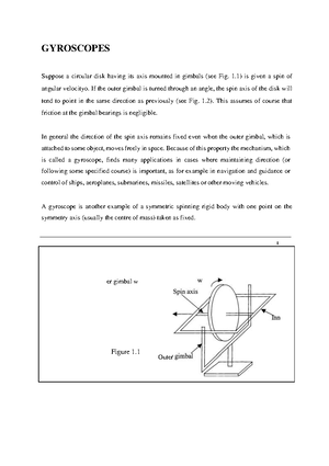 Gyroscopes - Lecture notes 1