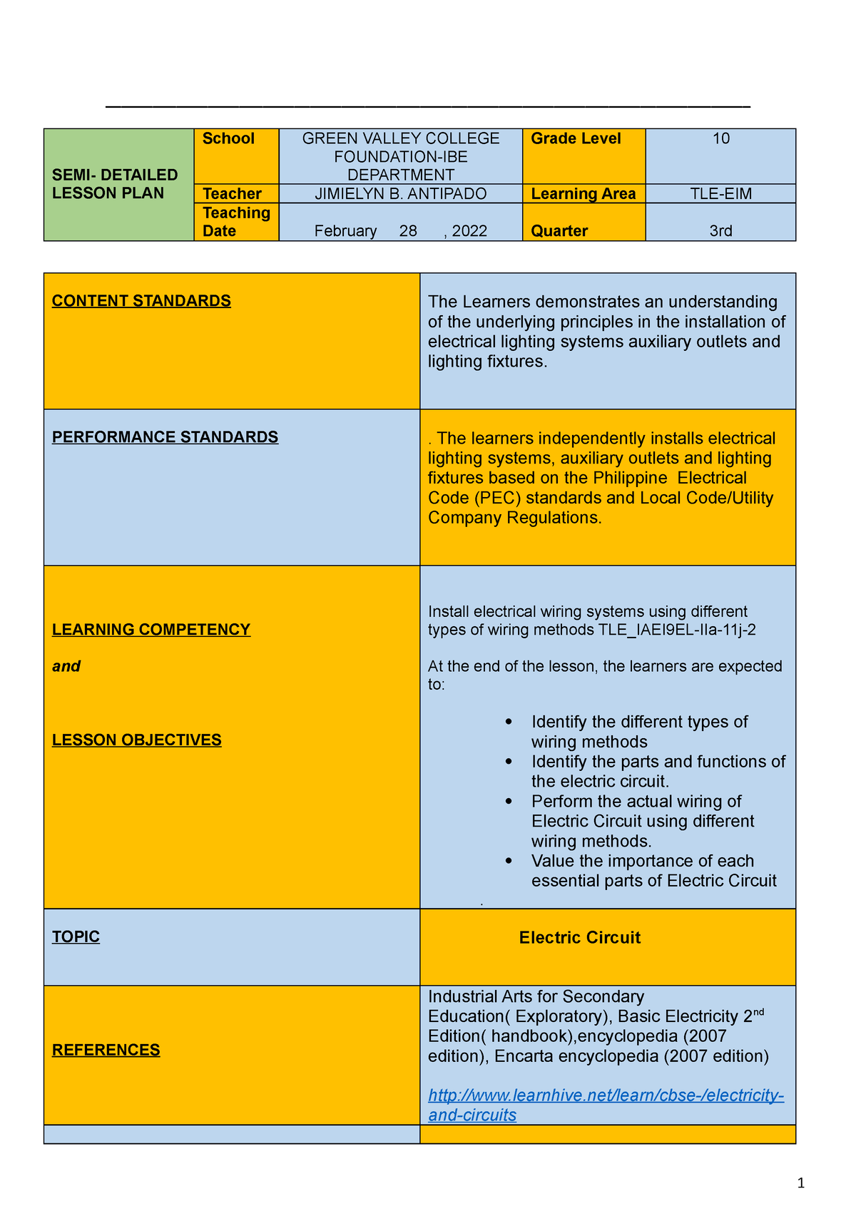 semi-detailed-lesson-plan-for-co-store-meat-semi-detailed-lesson