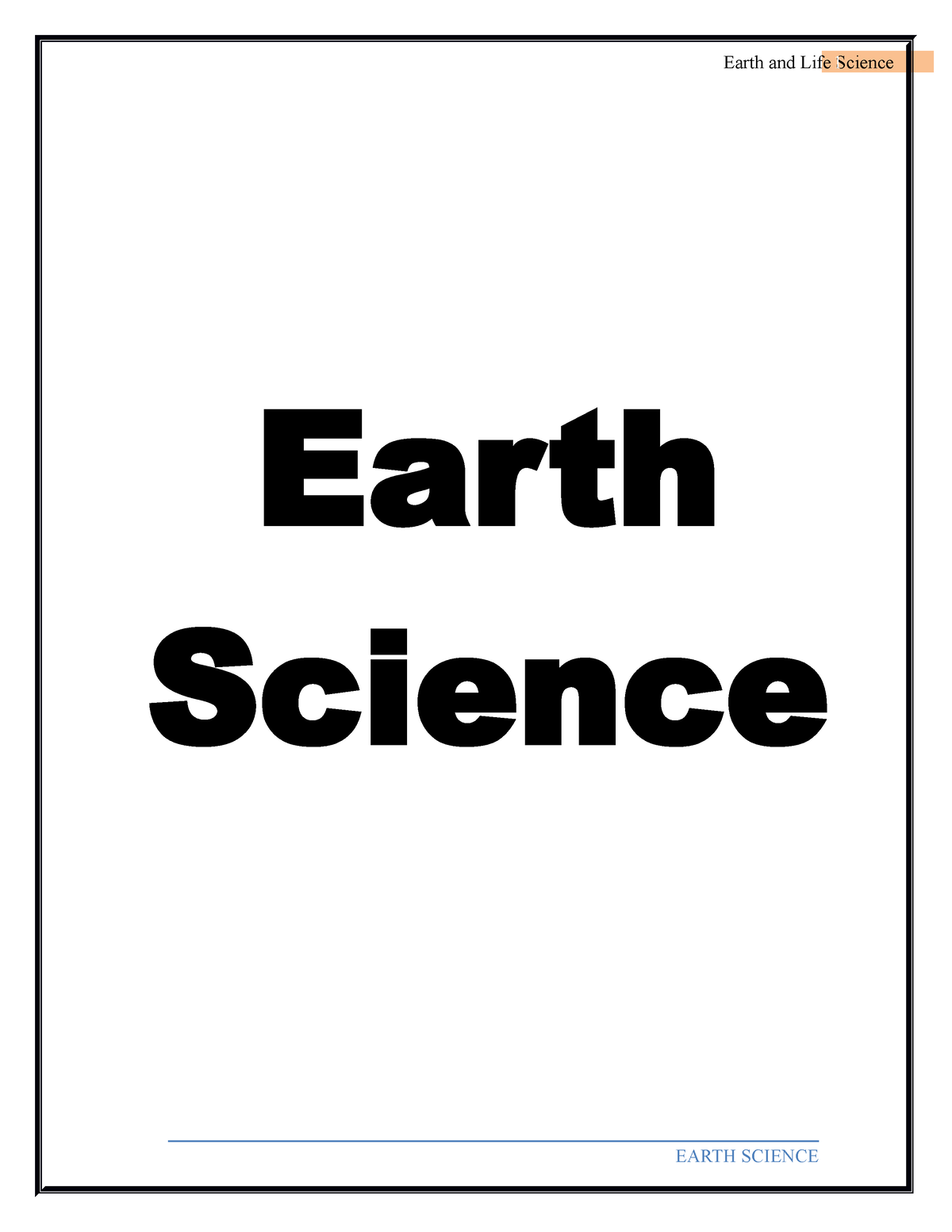 Earth-Science - Earth Science ####### CHAPTER I: Origin And Structure ...