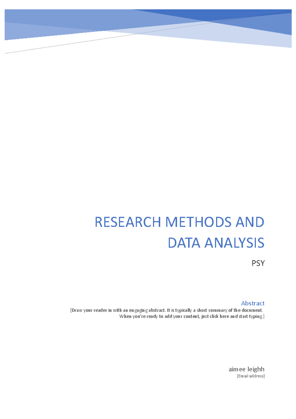 Rm& data notes - Lecturer Andy Levy - PSY2116 - EdgeHill - Studocu