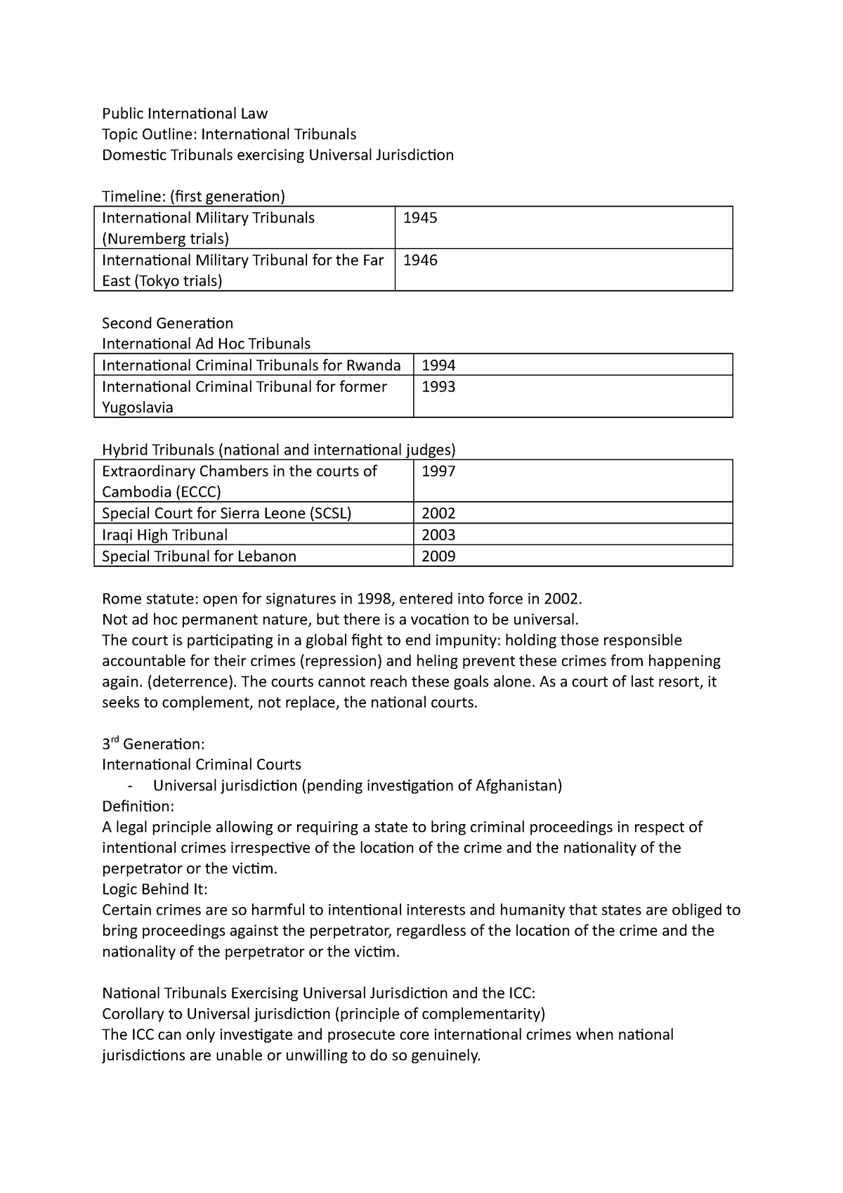 Public International Law - International Tribunals - Public ...