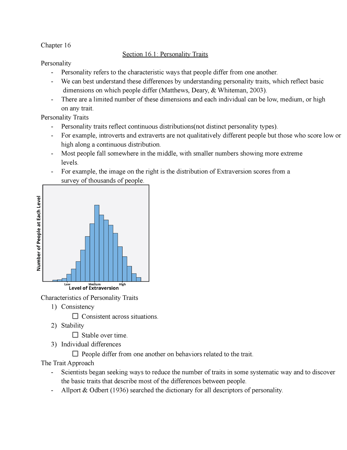 16.1 Personality Traits – Introduction to Psychology