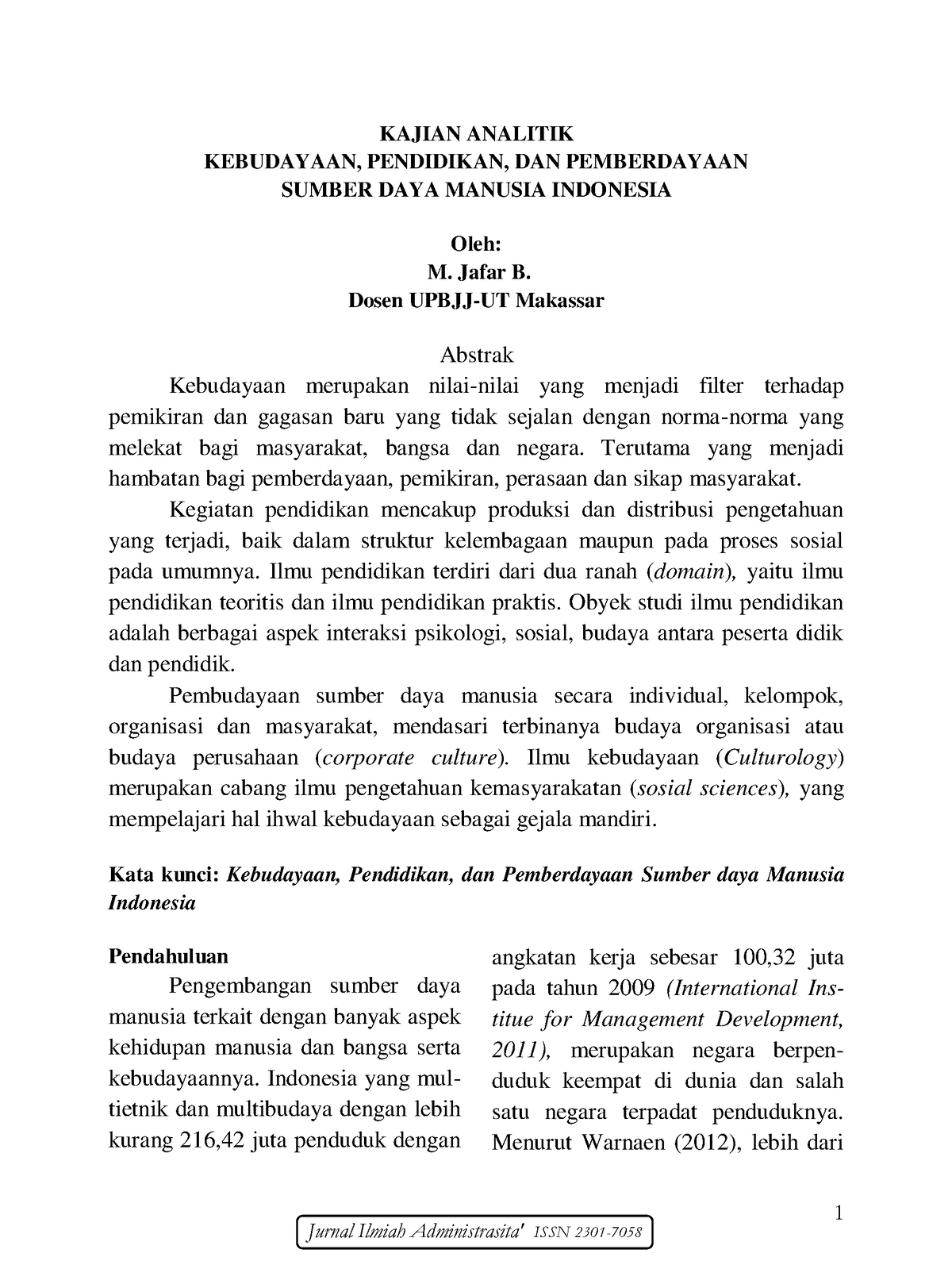 66 - Wda - 1 KAJIAN ANALITIK KEBUDAYAAN, PENDIDIKAN, DAN PEMBERDAYAAN ...