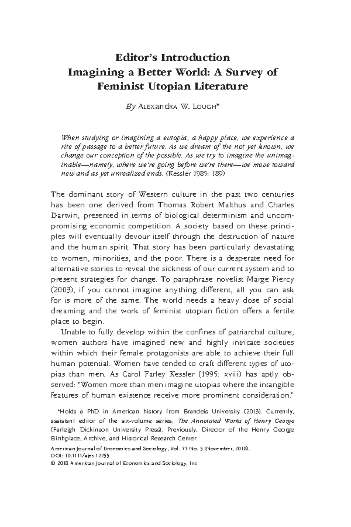 Editors Introduction Imagining a Better - Editor’s Introduction ...