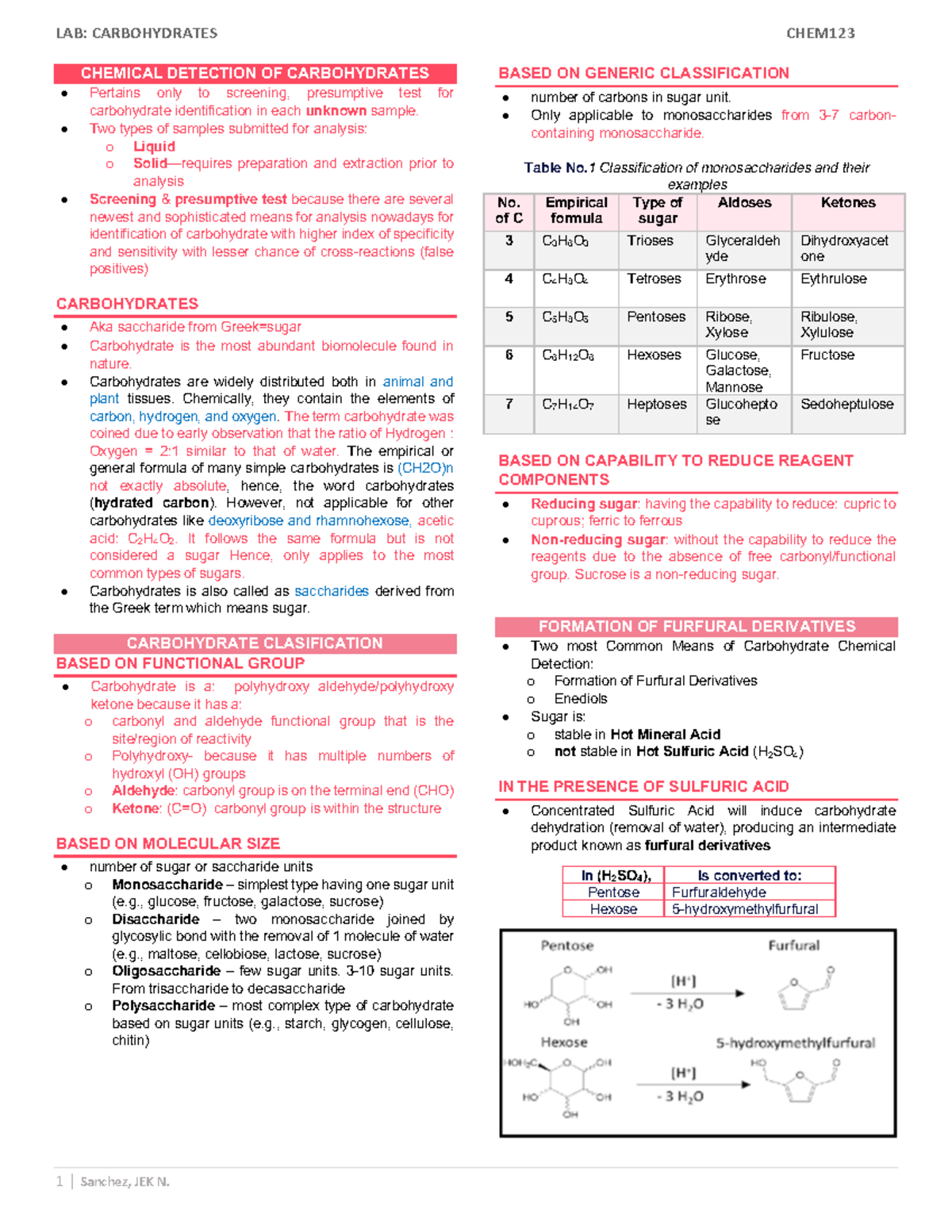 LAB- Carbohydrates - wetwet - CHEMICAL DETECTION OF CARBOHYDRATES ...