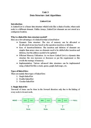 DSA Unit - 1 - DSA(Data Structures and Algorithms) is defined as a ...