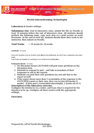 LAB 4 - Lab work again for preparation for exam - BN202 Internetworking ...