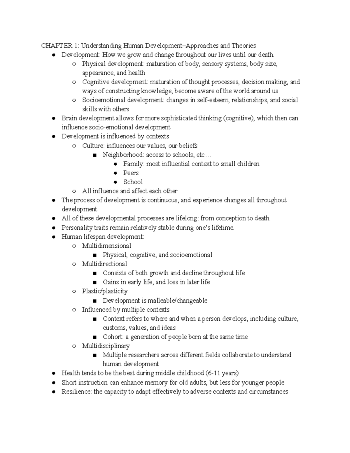 CH1-4 - Lec notes - CHAPTER 1: Understanding Human Development ...