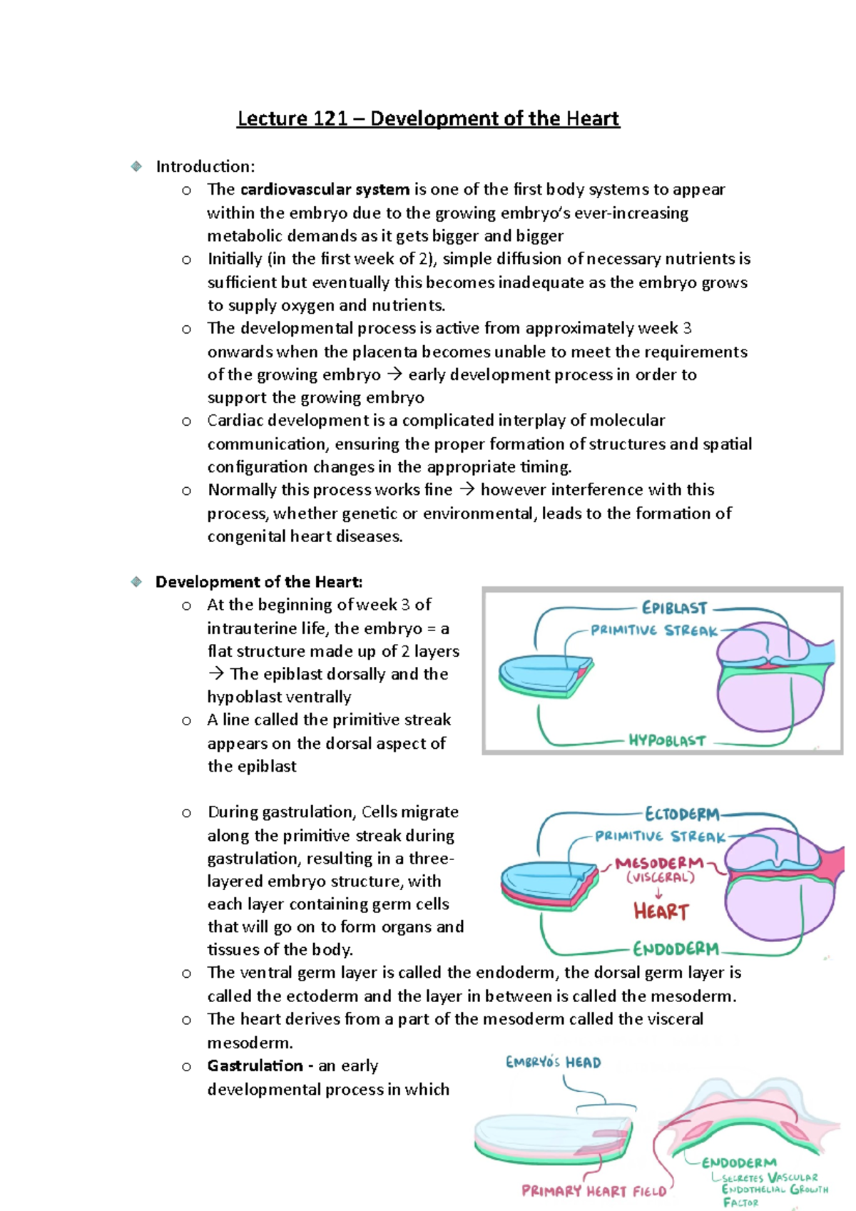 Lecture 121 - Development of the Heart - Lecture 121 – Development of ...