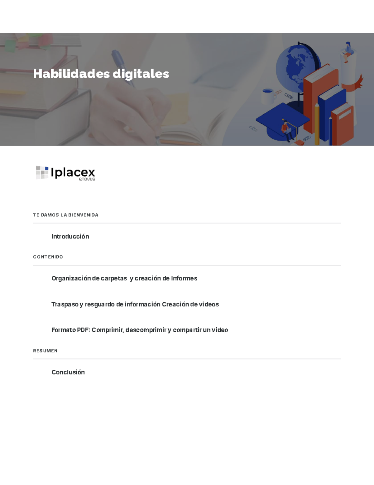 Curso TI - nng - TE DAMOS LA BIENVENIDA C ONTENIDO R ES UMEN ...