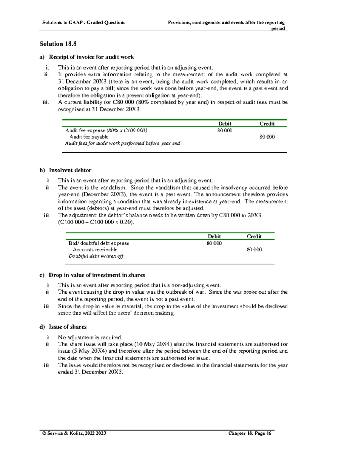 Suggested Solution to Question 18 - Solutions to GAAP : Graded ...