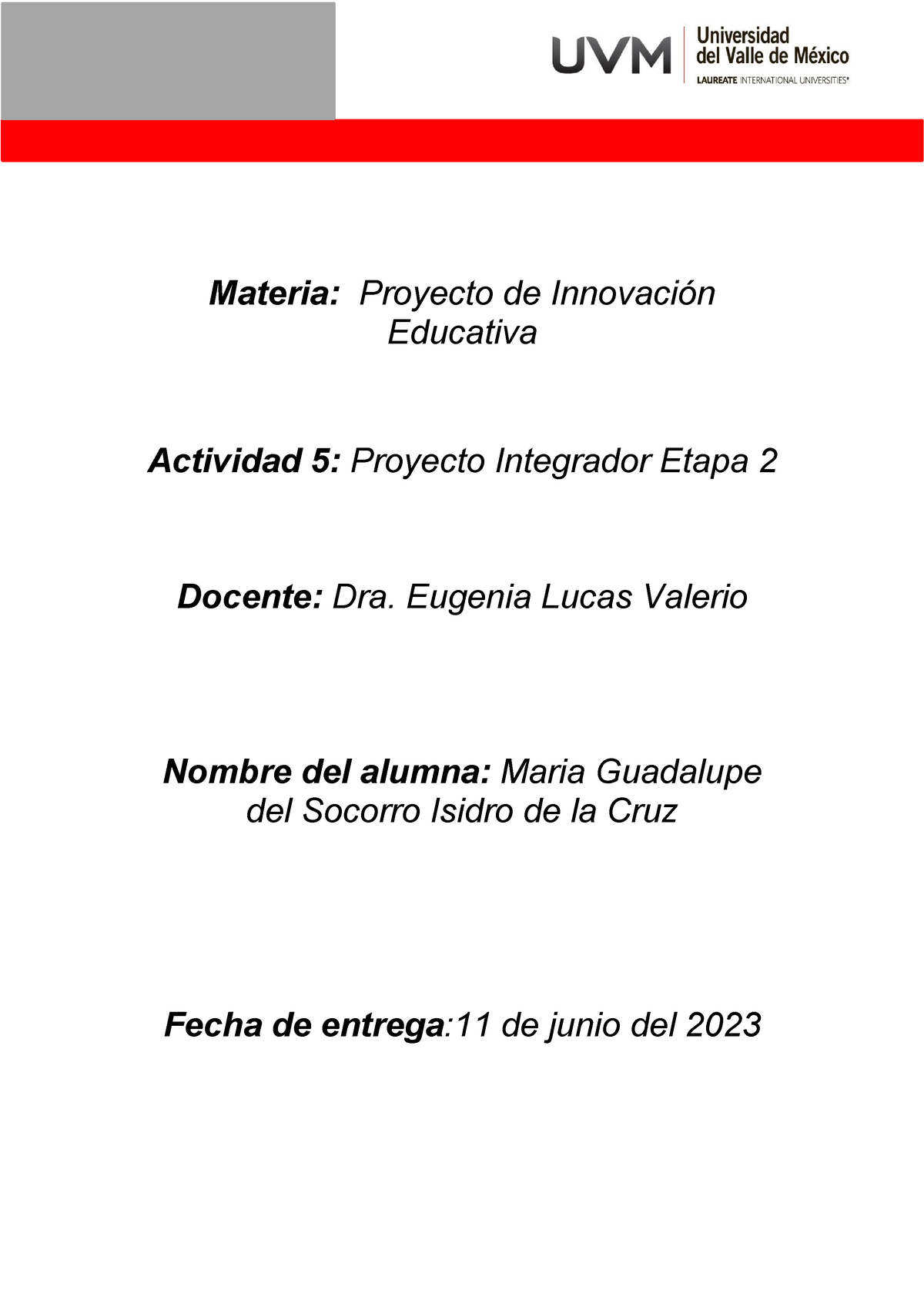 A7 Mgsic - Actividad 7: Proyecto Integrador Etapa 2 - Materia: Proyecto ...