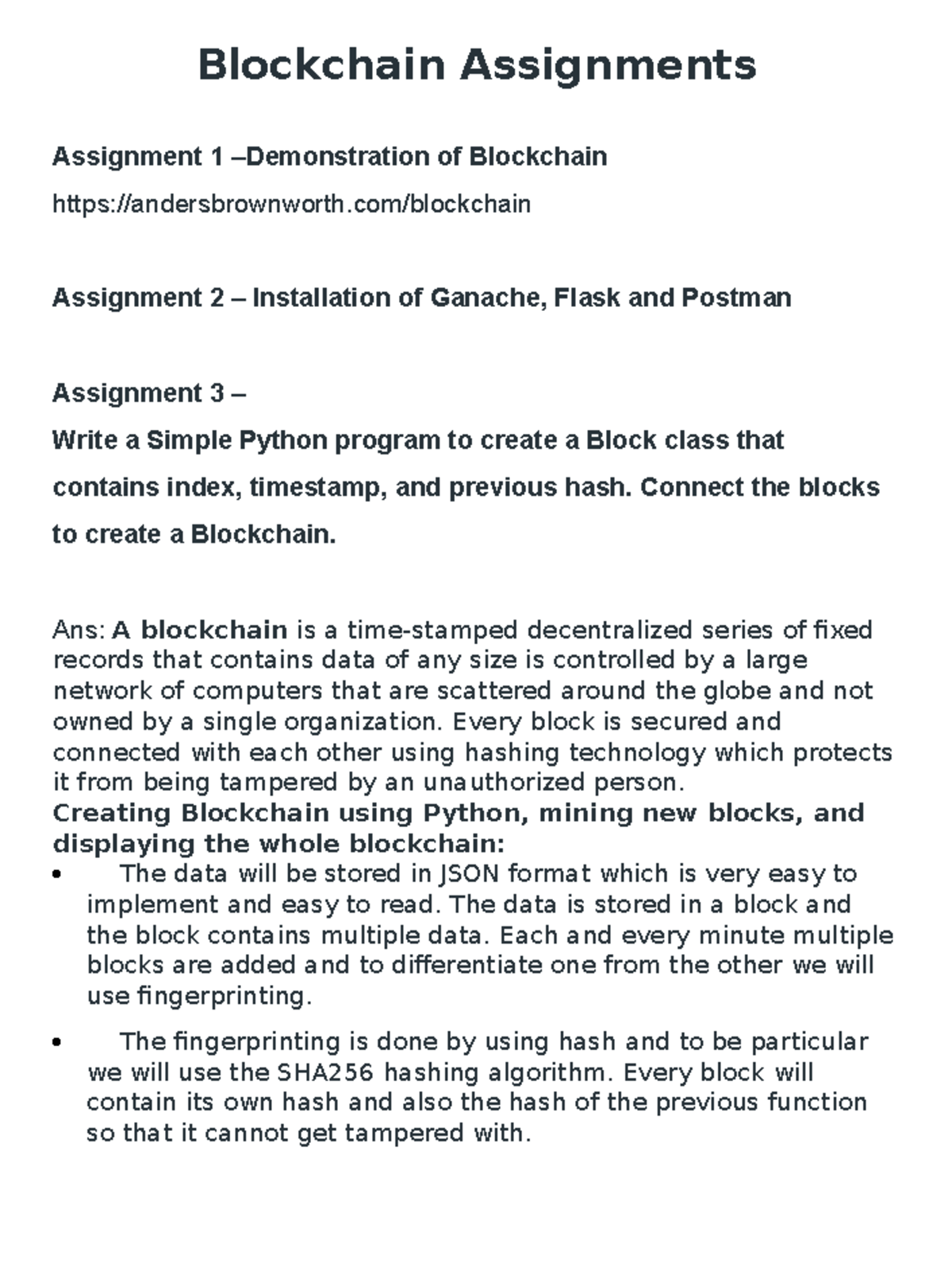 Blockchain-Assignmemnts-Programs - Blockchain Assignments Assignment 1 ...