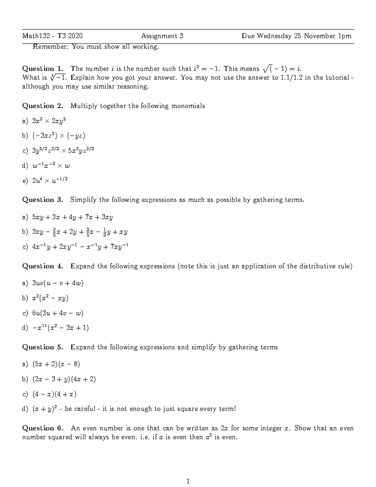 Math132 t3 Assignment 3 Introduction To Mathematical Thinking Studocu