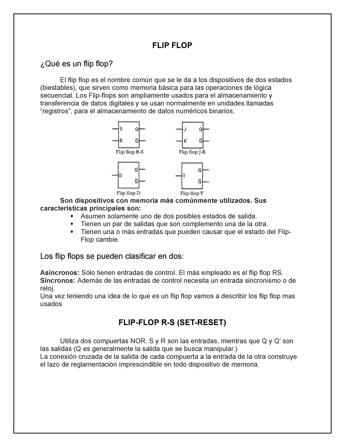 Aplicaciones De Los Circuitos Secuenciales - FLIP FLOP ¿Qué Es Un Flip ...