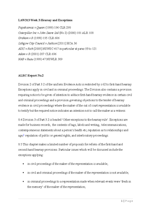 Evidence Case Study - Adam v The Queen - CASE v The Queen (2001) 207 ...