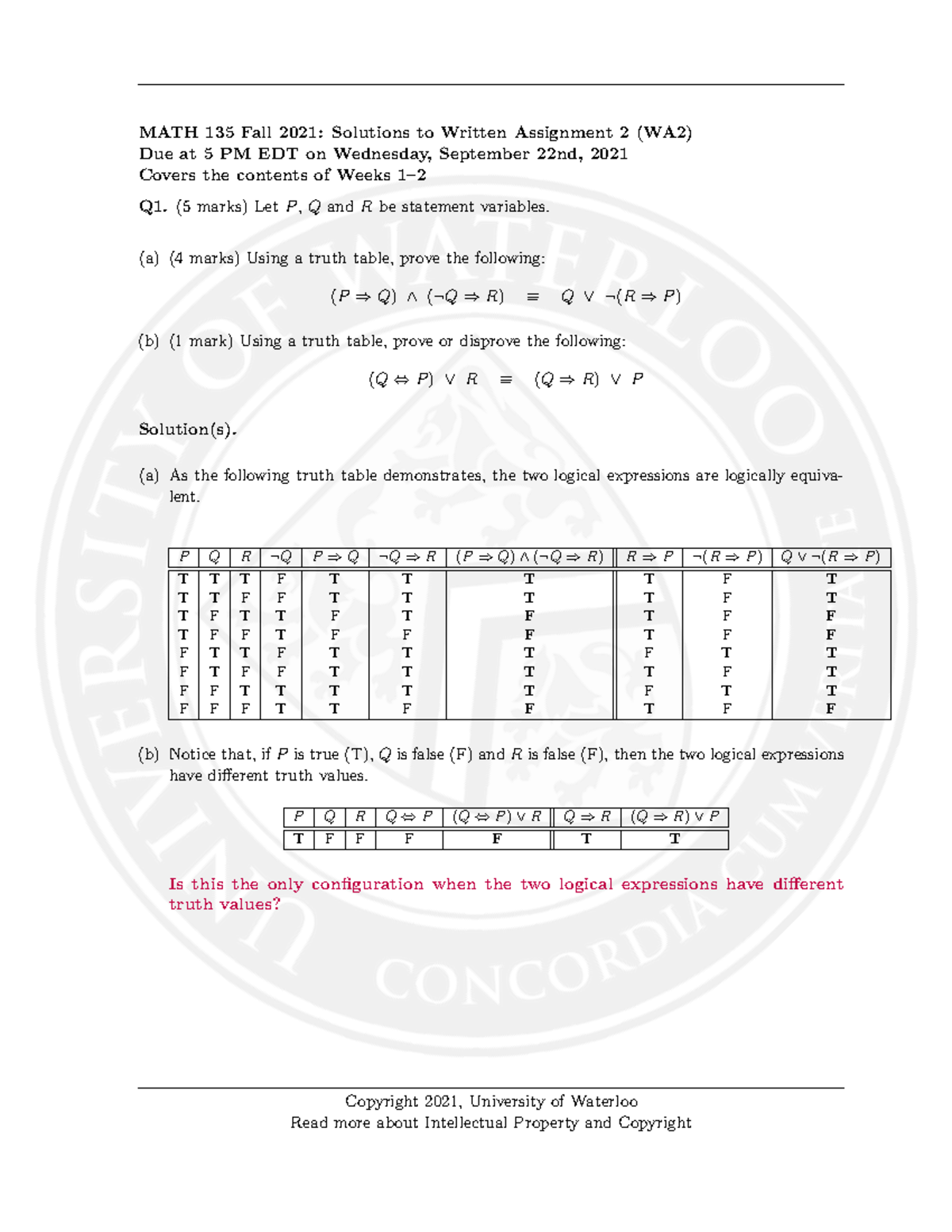 math 135 assignment solutions