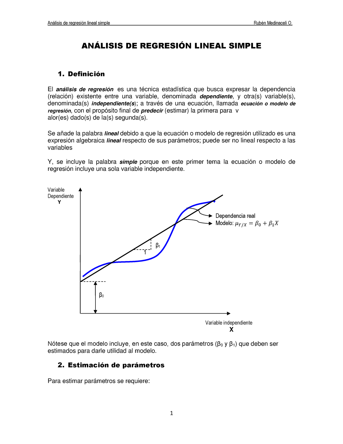 Analisis DE Regresion Lineal Simple - Primera Parte - ANÁLISIS DE REGRESIÓN  LINEAL SIMPLE 1. - Studocu