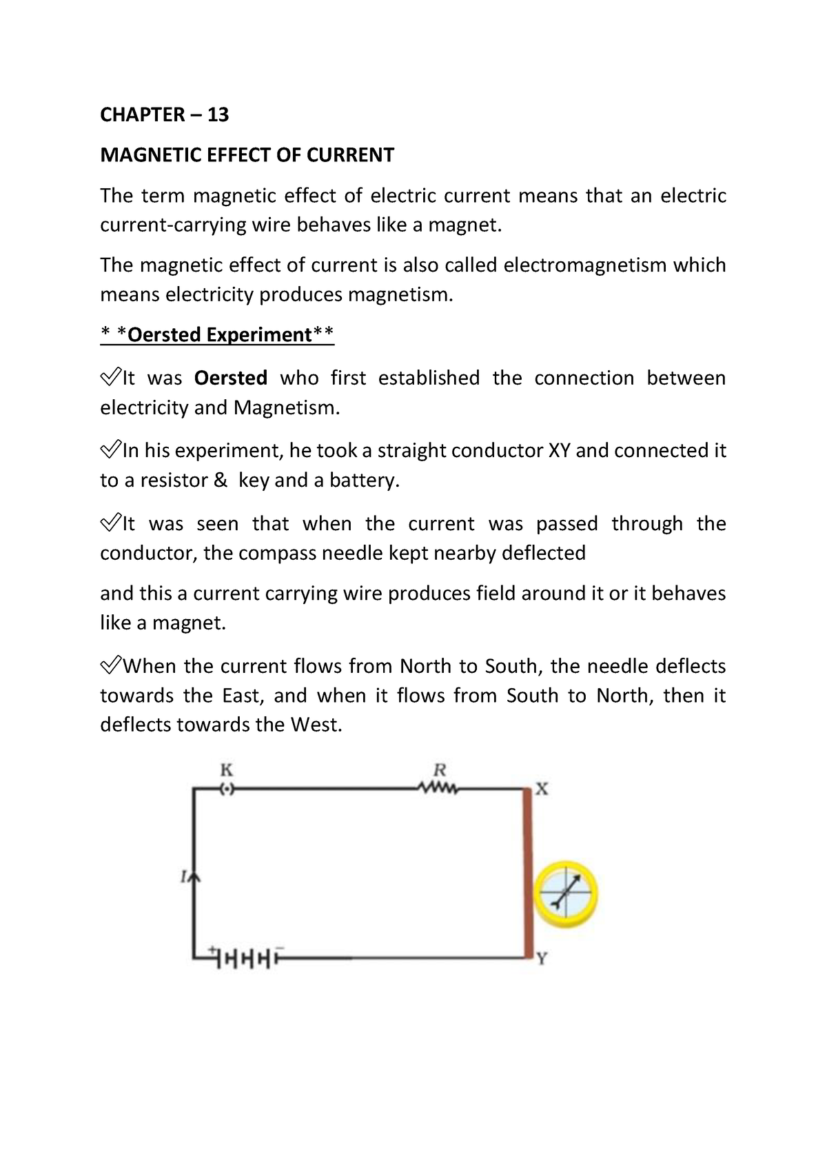 Magnetic effects of electric current. pdf - CHAPTER – 13 MAGNETIC