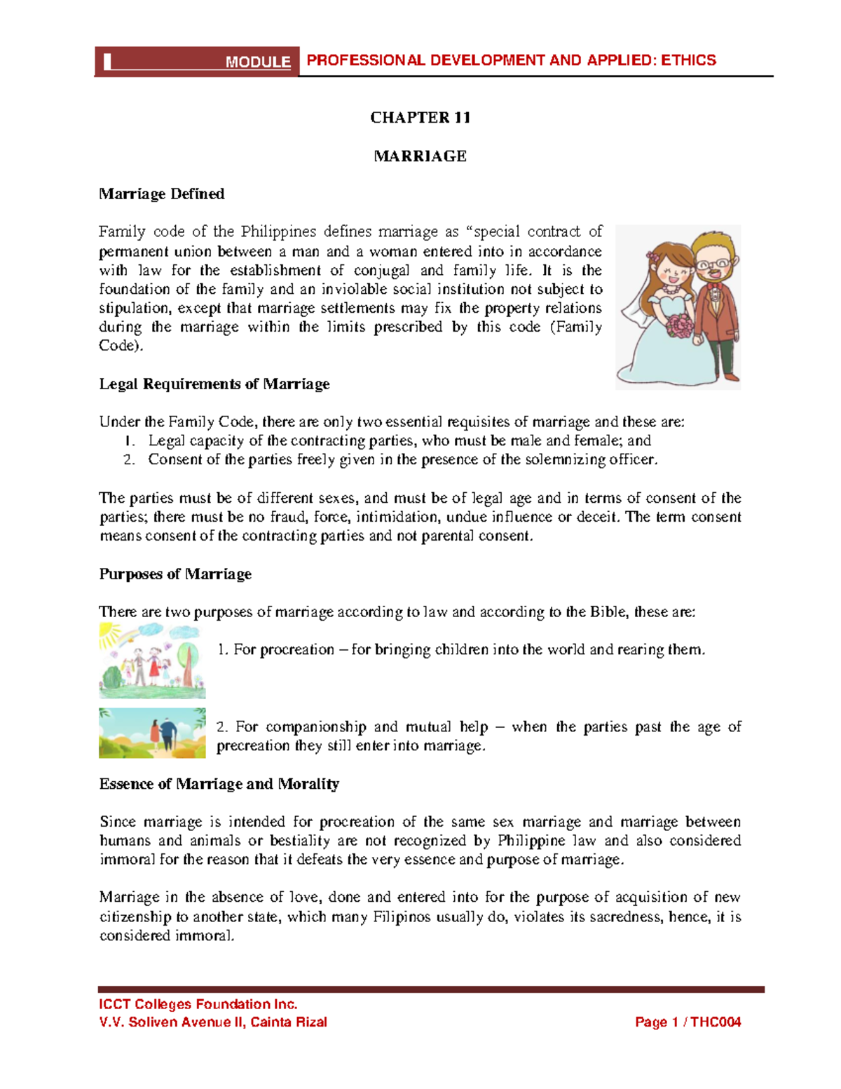 Module 11 - THC004 Chapter - ICCT Colleges Foundation Inc. CHAPTER 11 ...