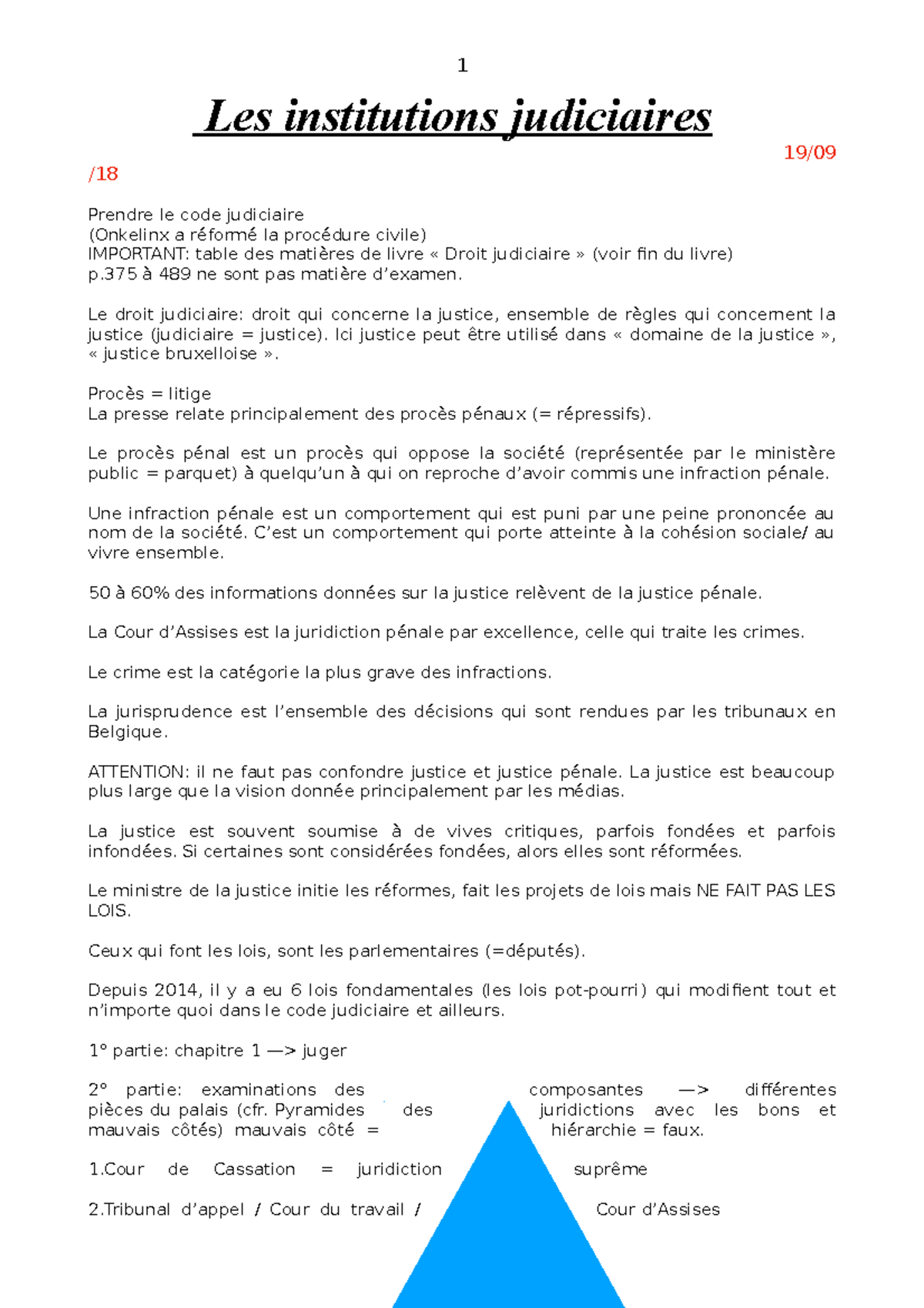 Les Institutions Judiciaires - NOTE - 1 Les Institutions Judiciaires ...