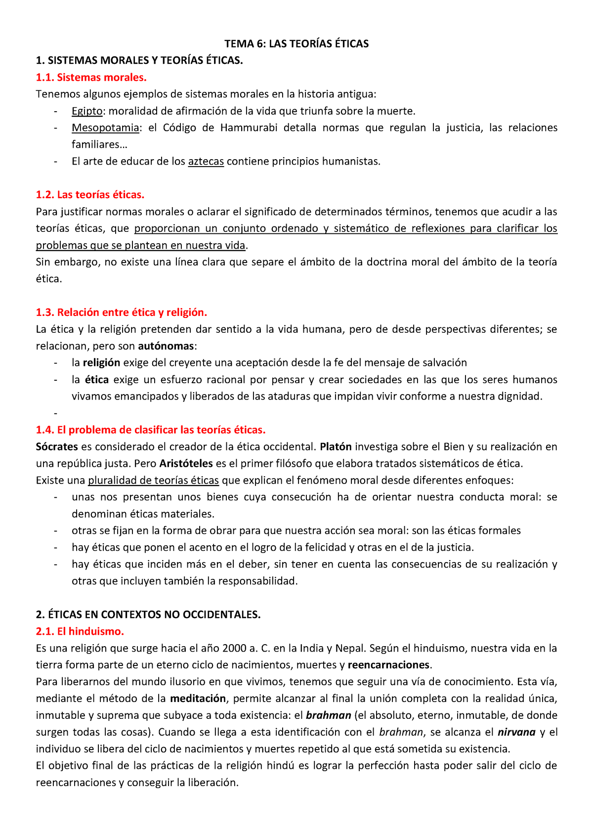 TEMA 6 LAS Teorías Éticas - TEMA 6: LAS TEORÍAS ÉTICAS 1. SISTEMAS ...