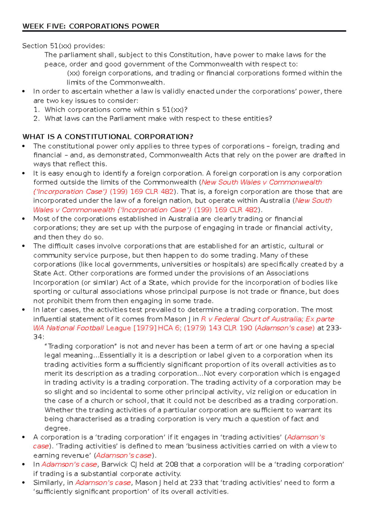 LLB203 Notes WEEK 5-9 - LLB203 - QUT - Studocu