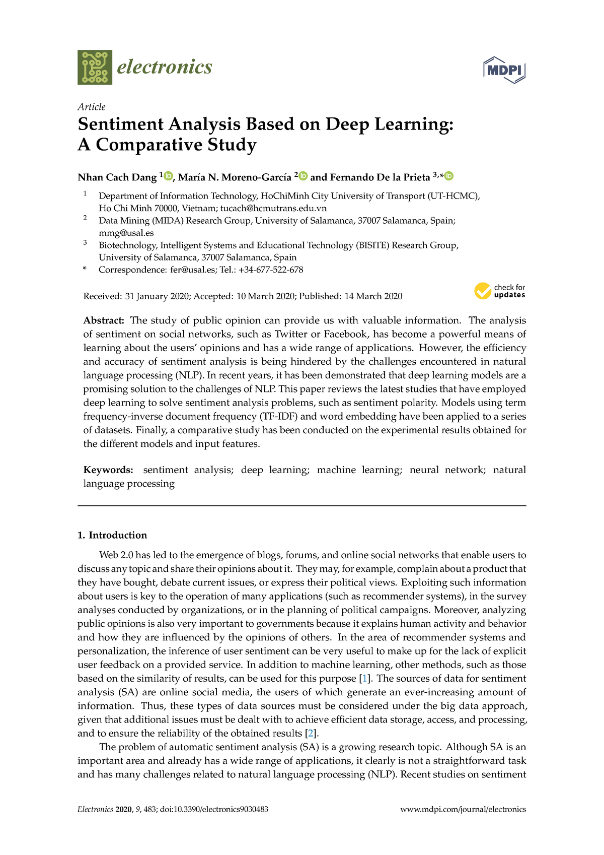 Sentiment Analysis Based On Deep Learning A Comparative Study - B.tech ...