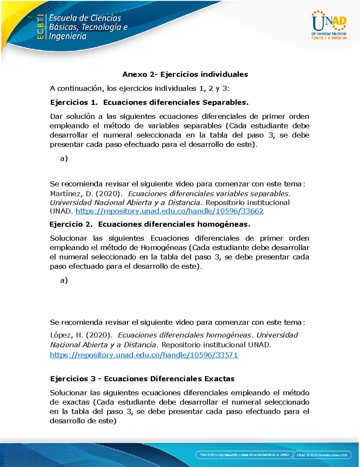 Anexo 2- Ejercicios Individuales - Tareas 1 Ecuaciones - Anexo 2 ...