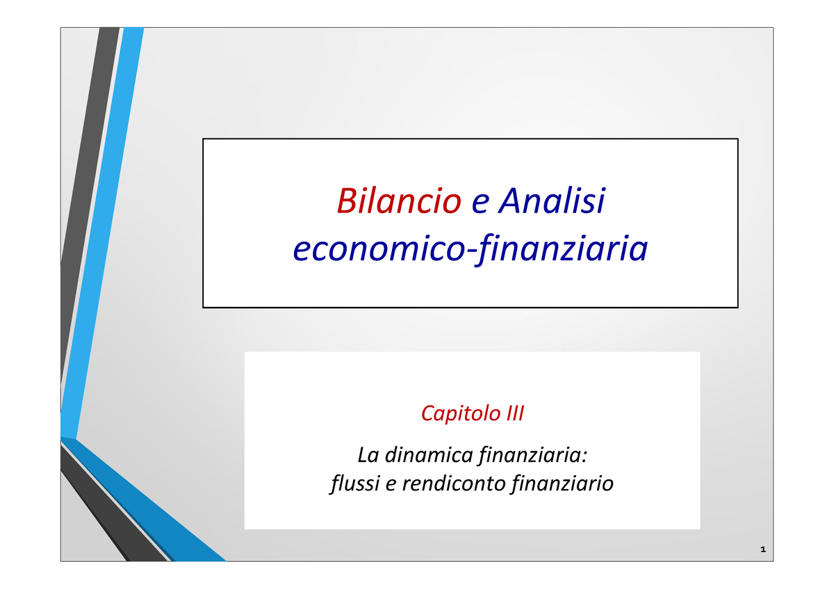 C3 A - Slide Baef - Bilancio E Analisi Economico‐finanziaria Capitolo ...