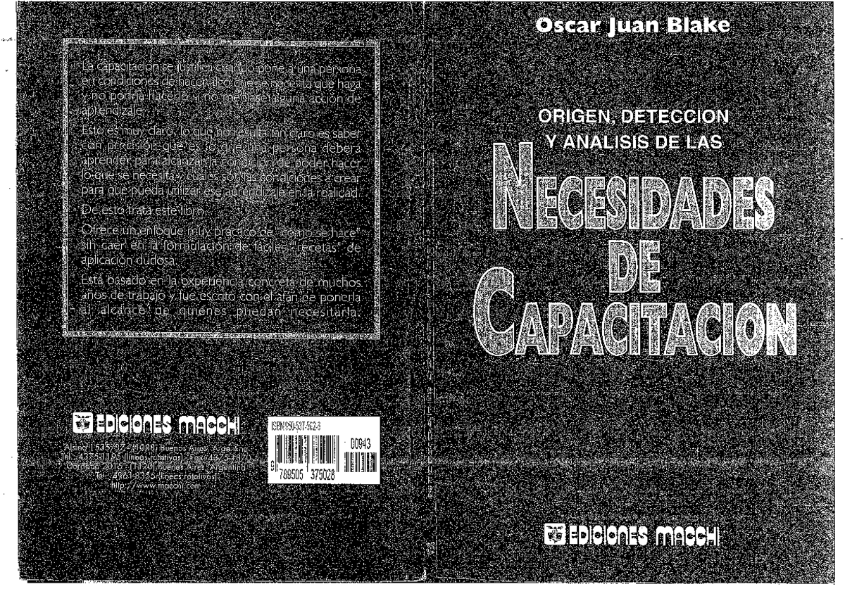 Necesidades DE Capacitacion Blake - Recursos humanos - Studocu