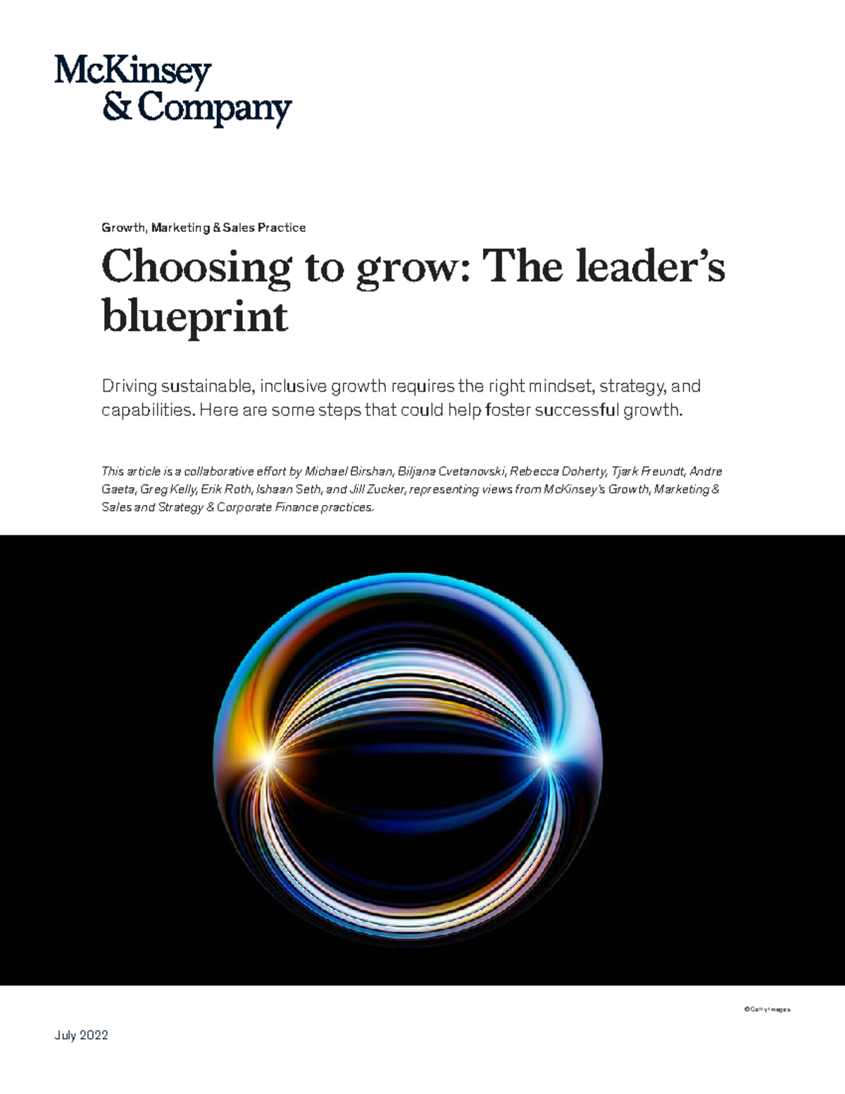 Choosing to grow the leaders blueprint - Driving sustainable, inclusive ...