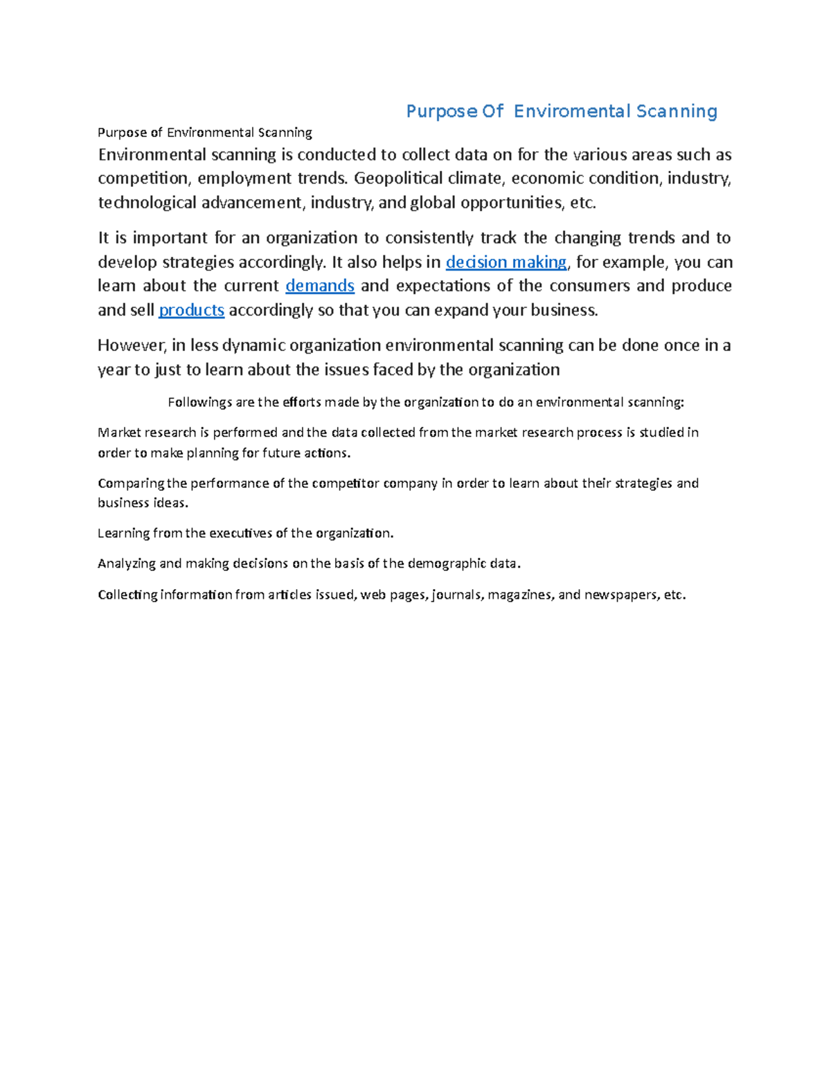 Purpose and Research for environmental 4 - Purpose Of Enviromental ...