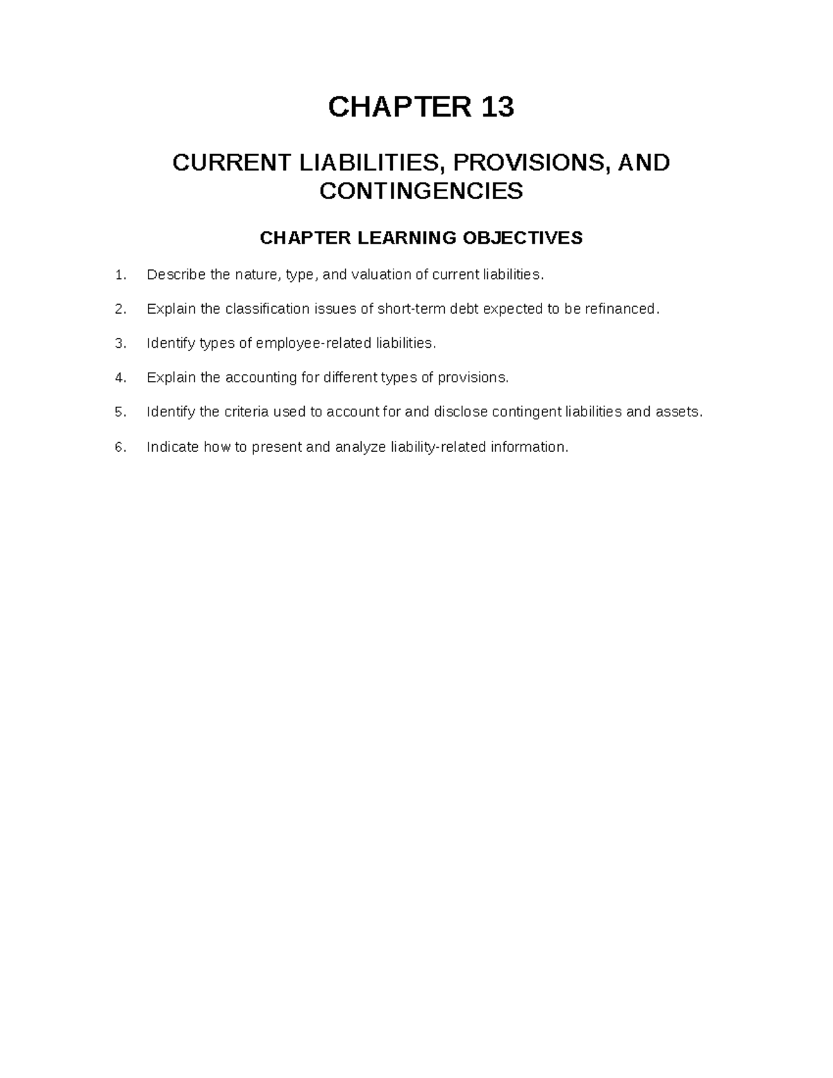 339105023 ch13 Testbank intermediate accounting - CHAPTER 13 CURRENT ...