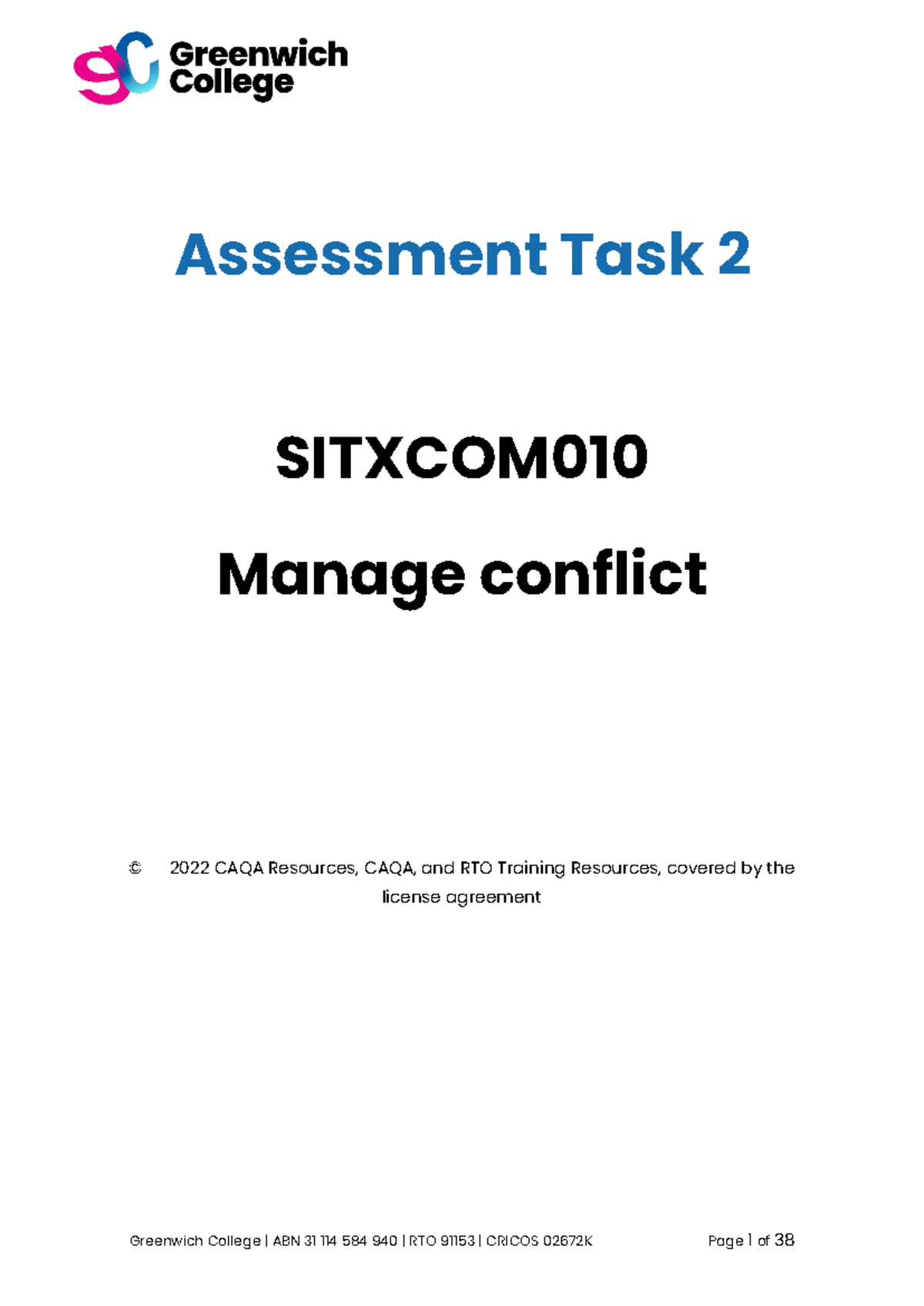 Sitxcom 010 Assessment Task 2 - Assessment Task 2 SITXCOM Manage ...