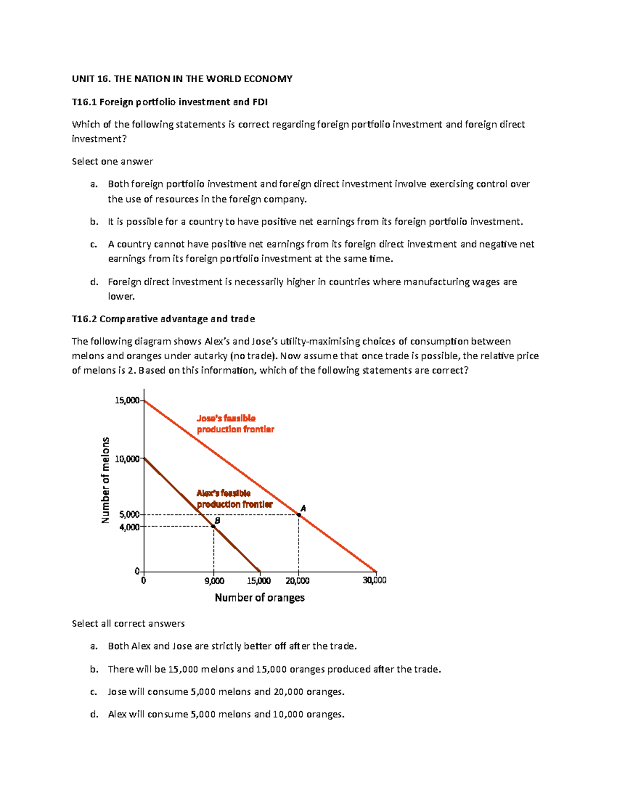 Questions The nation in the world economy - UNIT 16. THE NATION IN THE ...